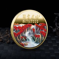 2022 New Fortune Telling Commemorative Coin Color Spray Commemorative Medal Insurance Sales Gift Commemorative