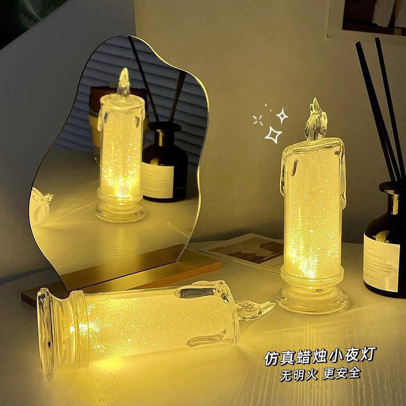 Simulated tearful candle light, romantic LED night light, creative luminous electronic candle, girly heart decorative ornament