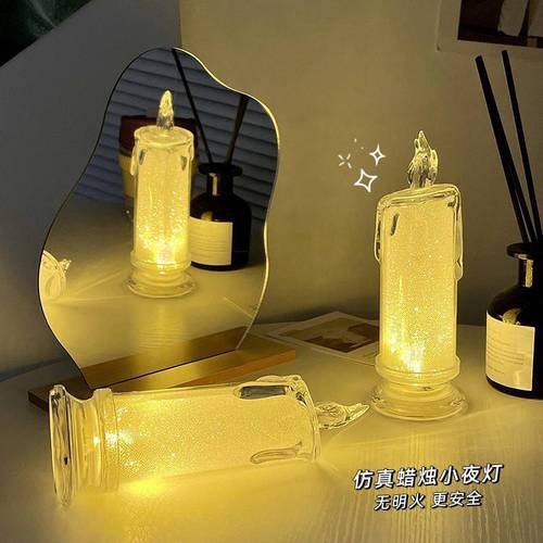 Simulated tearful candle light, romantic LED night light, creative luminous electronic candle, girly heart decorative ornament