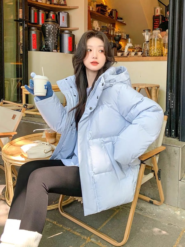 羽绒棉服女2025年冬季新款小个子宽松加厚韩版时尚连帽棉袄外套潮|undefined