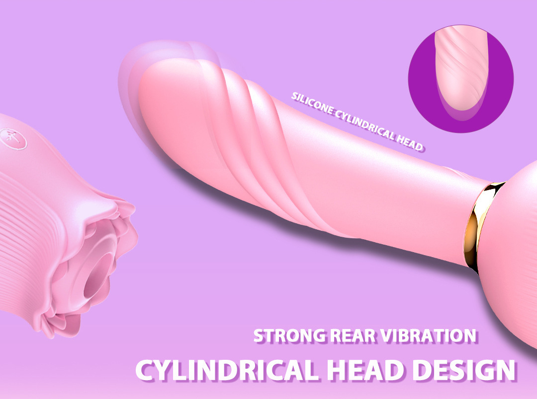 Afiya Rose Telescopic Sucking Vibrator with Tongue Licker, 12 Suction Modes, Purple — detail image 5