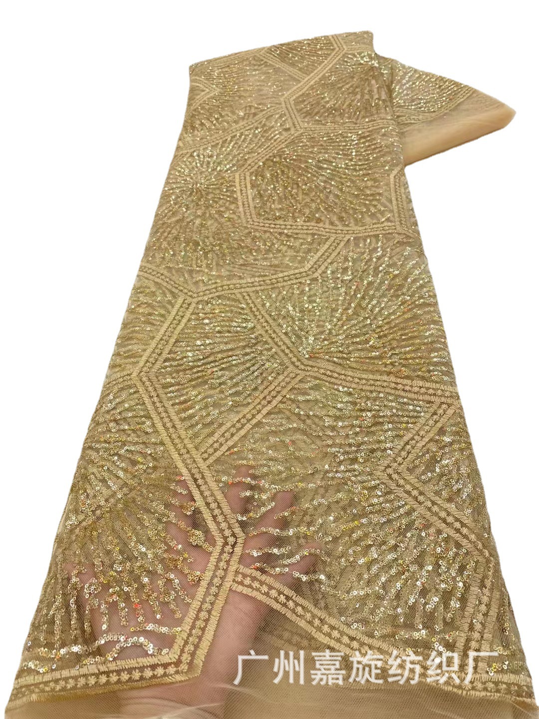 Encaje bordado malla lentejuelas tela hecha a mano perlas vestido de novia moda Africana laceJX2956