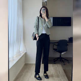 小香风粗花呢外套女2025春秋新款轻奢名媛气质小个子减龄短款上衣