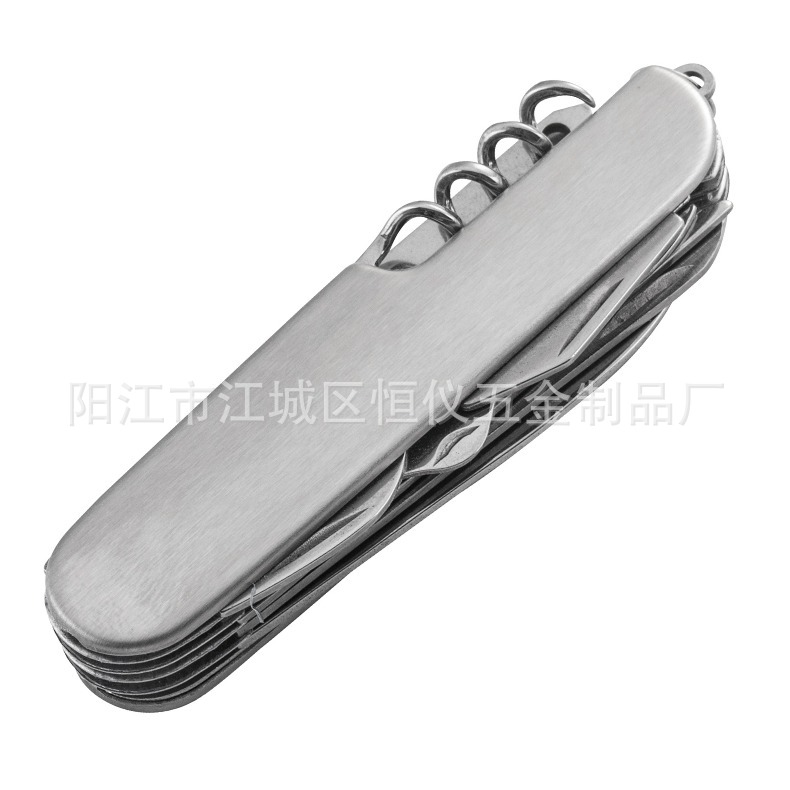 11开不锈钢多功能小刀 便携式折叠多功能刀 工具刀户外多功能小刀