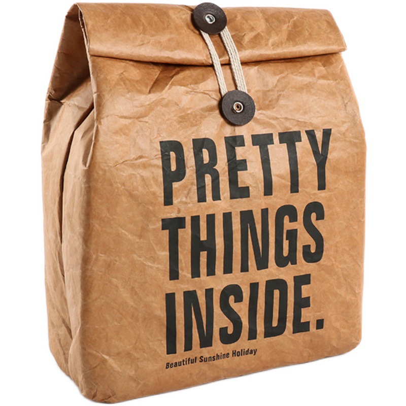 杜邦纸保温袋可印刷logo内置铝箔保温大容量牛皮纸保温袋