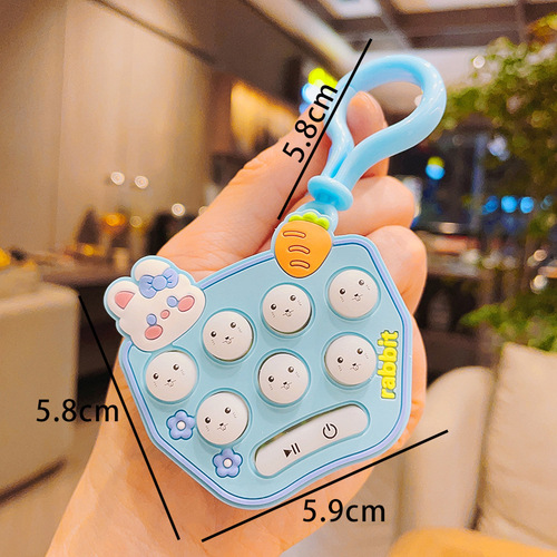Creative Cute Rabbit Gopher Machine Keychain Student Educational School Bag Key Chain Claw Machine Pendant Small Gift Wholesale