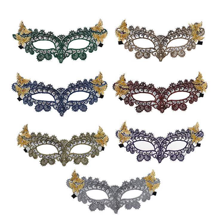 Halloween máscaras fiesta de encaje máscaras de estilo pequeño pavón incrustado mariposa metálica ojos sexy