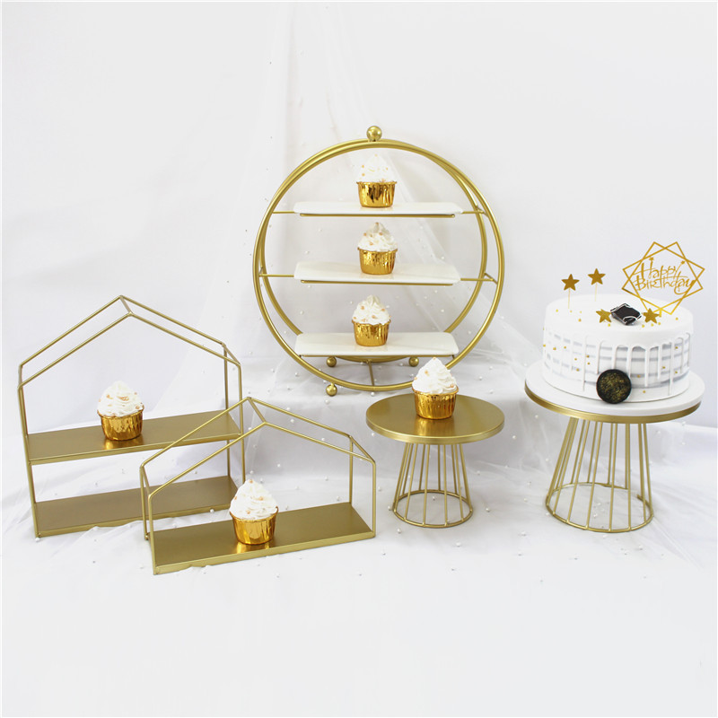 Decoración de mesa de postre de estilo europeo soporte de exhibición té de la tarde plato de merienda estante de la torta comida fría té romper la mesa decoración Arreglo de La boda
