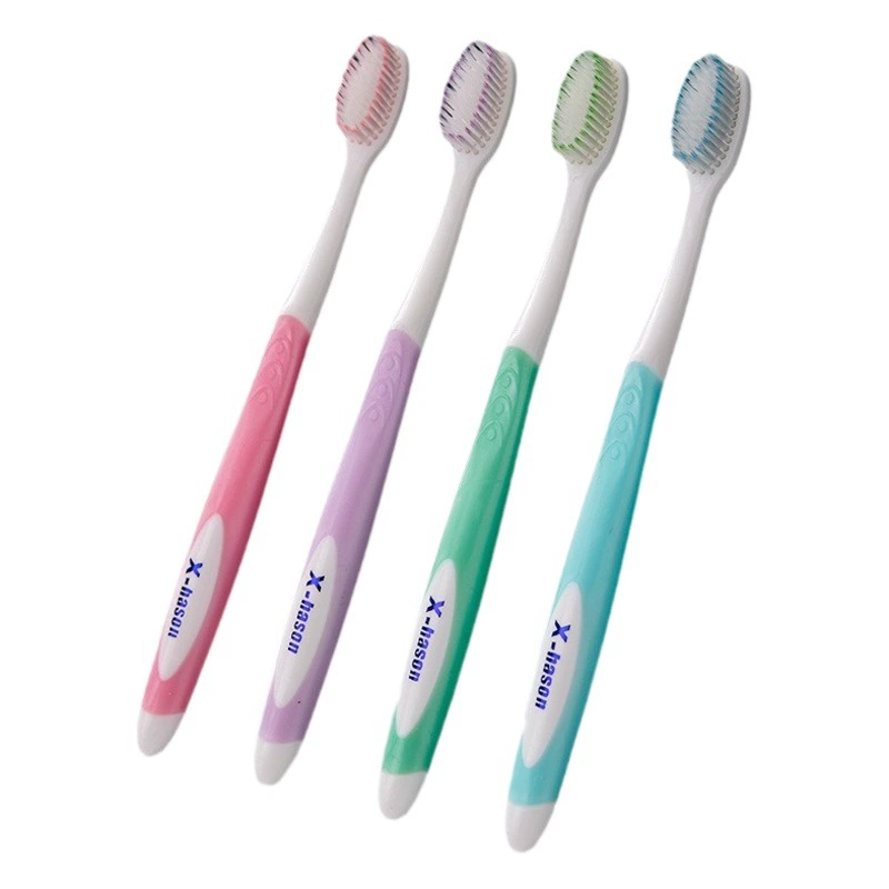 Зубная щетка X-hason с силиконовой ручкой и мягкой щетиной для дома и путешествий, оптовая продажа высококачественных щеток для взрослых с защитой десен