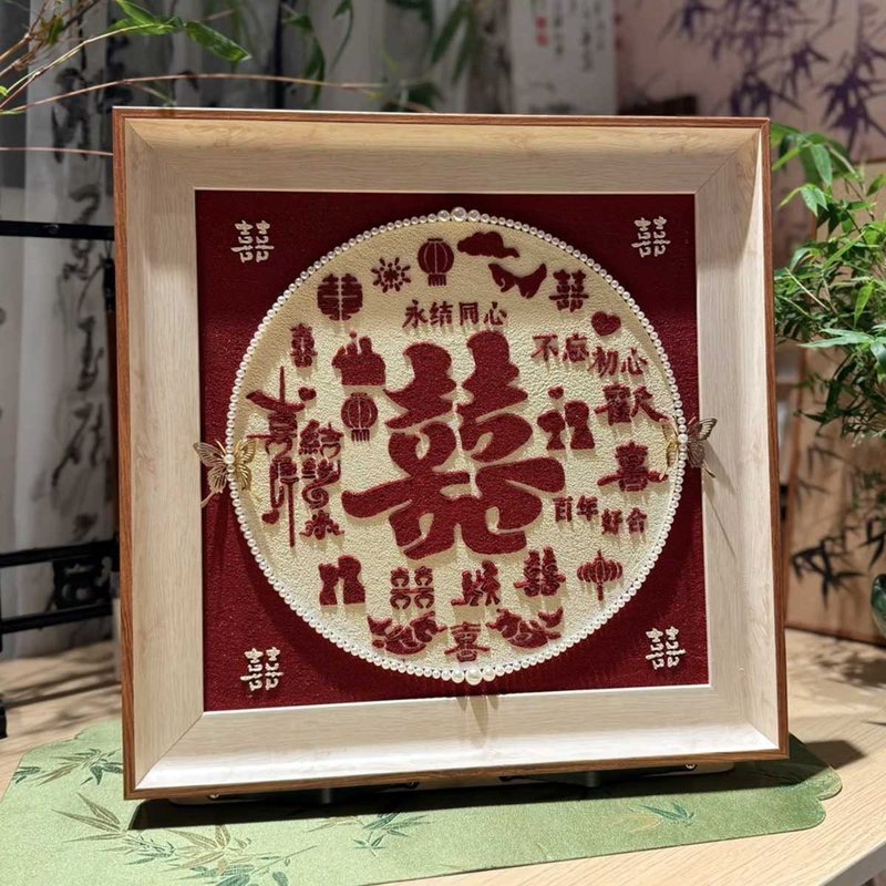 新婚礼物送新人新娘手工制作diy肌理画材料包订婚送闺蜜结婚丙烯|undefined