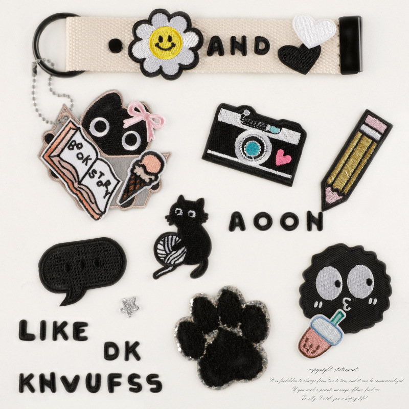 韩国ins挂件布贴装饰毛毡底版钥匙扣造型diy补丁贴布贴配饰行李牌