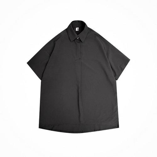 Korean trendy short-sleeve INS sleeveless shirt very divine, stylish men cool rebel-style shirts Hong Kong hairstyle stylist