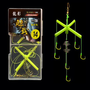 Pole hook four fork square bait hook Ishini barbed explosive hook flap hook silver carp and Bighead monster flower basket