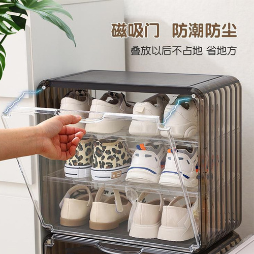 Children's shoe box household acrylic transparent shoe rack baby children's shoe cabinet drawer type dust-proof storage box with magnetic suction