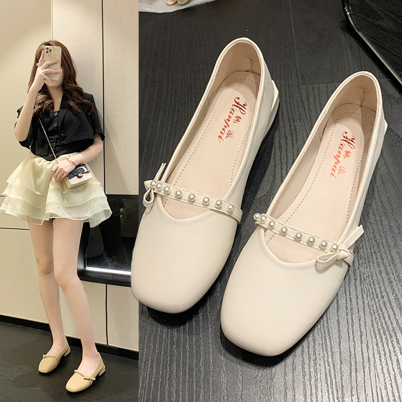 Square toe loafers for women 2023 spring new low-cut chunky ..