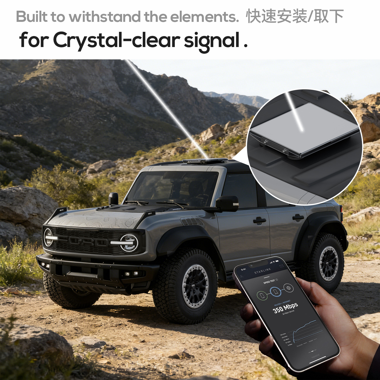 Cross-Border Starlink Mini Magnetic Car Roof Mount, Strong Magnetic Rv Pc Transparent Protective Panel, Mini Magnetic Mount