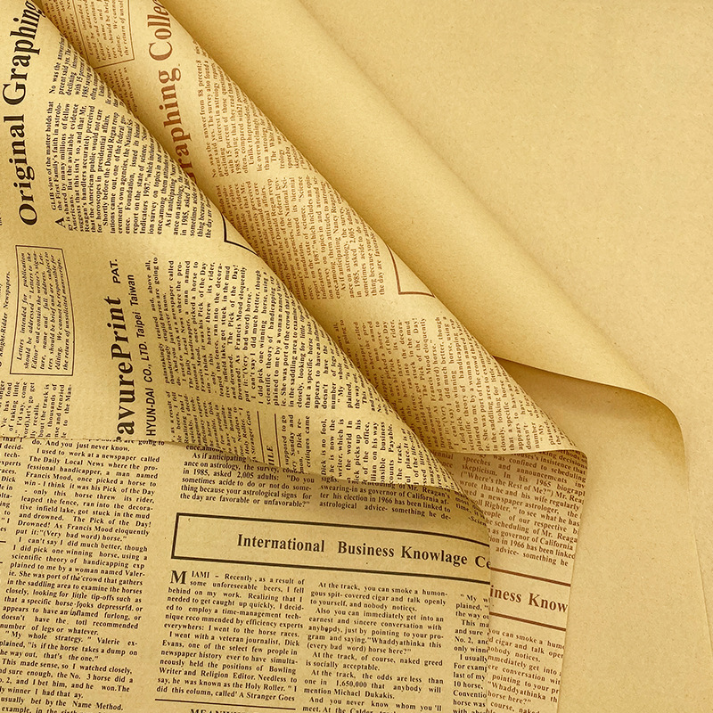 英文报礼物包装纸向日葵花束包花纸花艺材料diy 花店耗材