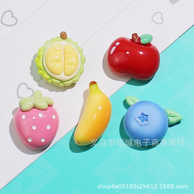 Cartoon Fruit Blueberry Durian Apple Water Cup Sticker Central Control Display Sticker Electric Vehicle Car Sticker Resin Accessories