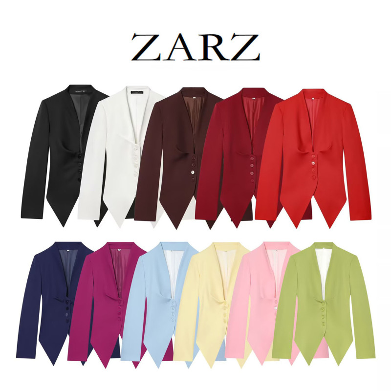Zarz Self-Made European and American Style New Women's Fashion Slim-Fit Slimming Blazer with Long Sleeves, Stylish and Elegant