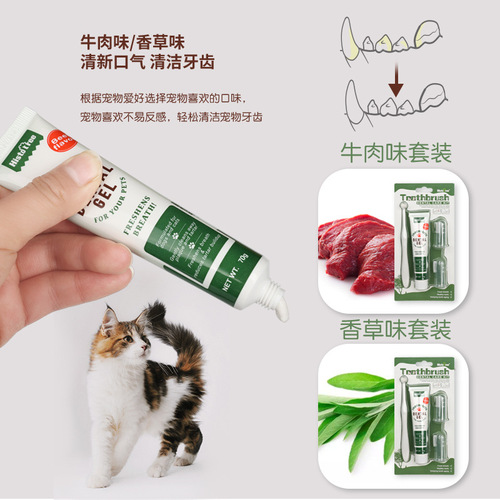 Pet Toothpaste Toothbrush Set Cat Toothbrush Cat Dog Finger Set Dog Toothbrush Oral Cleaning Pet Supplies Wholesale