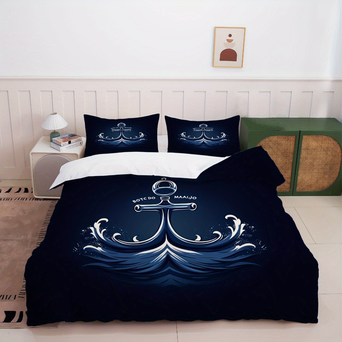 Impresión digital transfronteriza suave transpirable edredón molido kit náutico buque de viento ancla textil doméstico portador TEMU / JIT