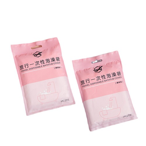 Travel disposable bath bag thickened bath bag bathtub cover wooden bucket bag SPA plastic bathtub film bath bag