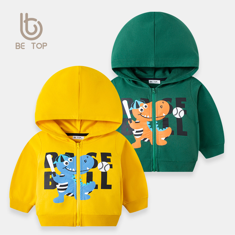 Ser Superior de los niños con capucha bebé de dibujos animados de estilo occidental suéter cardigan capa delgada de los muchachos de algodón superior