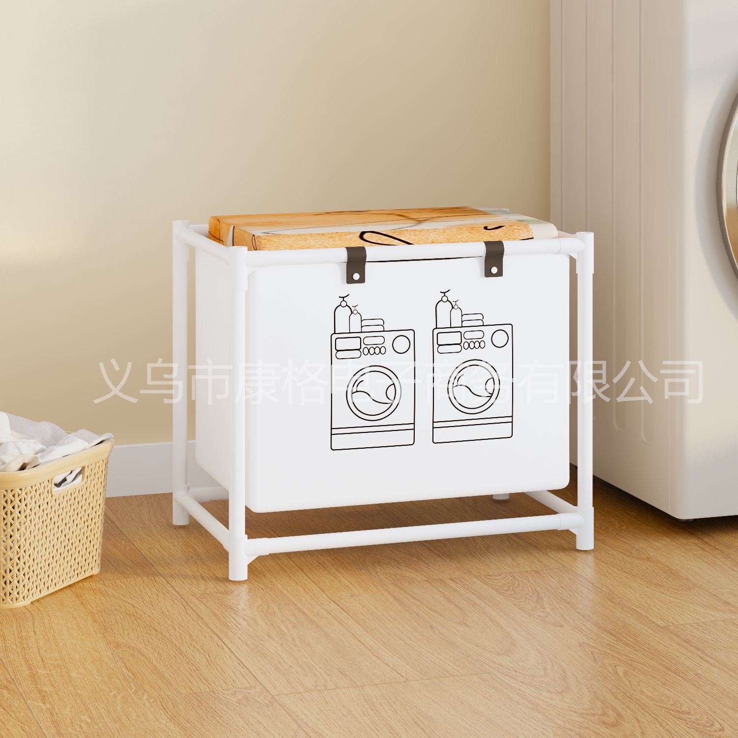 Nuevo almacenamiento de doble capa de ropa sucia canasta de almacenamiento de estante de almacenamiento de ropa clasificado almacena artefactos