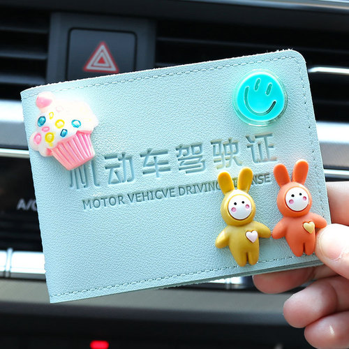 Car Driver's License Case Cartoon Female License Holder Protective Cover Personal Creative Cute Motor Vehicle Driving License Combo Pack