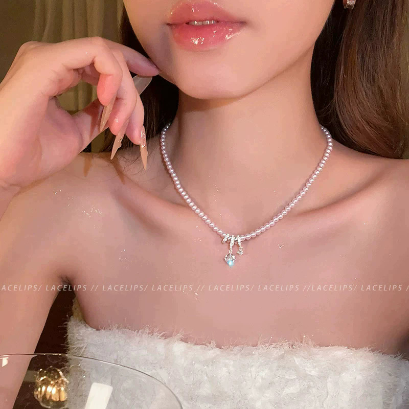 Pendant pearl, necklace, silver 2255 sample