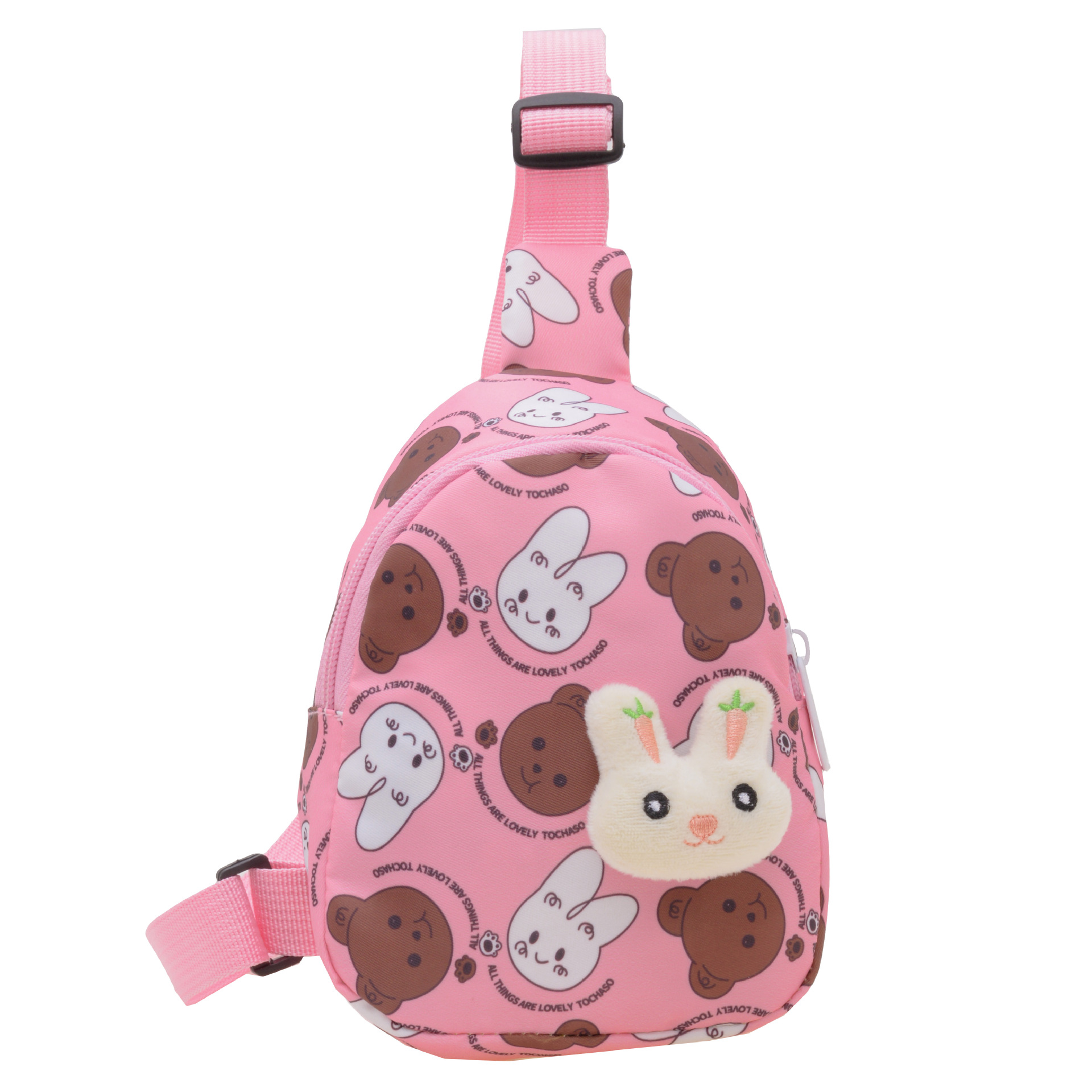 2023 nuevos niños mochila de dibujos animados de graffiti bolsa casual Super lindo fuera pequeño pecho bolsa lindo conejo bolsa