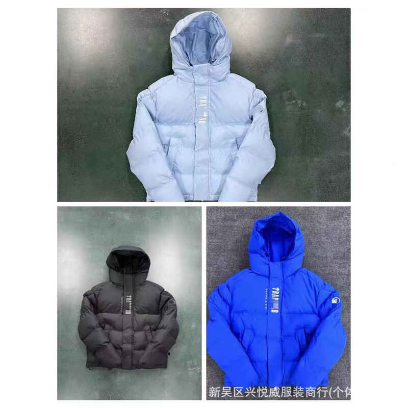 Trapstar Winter American High Street Jacket Cotton Men's Coat Warm Thick Embroidered Hooded Trendy Badge Outerwear