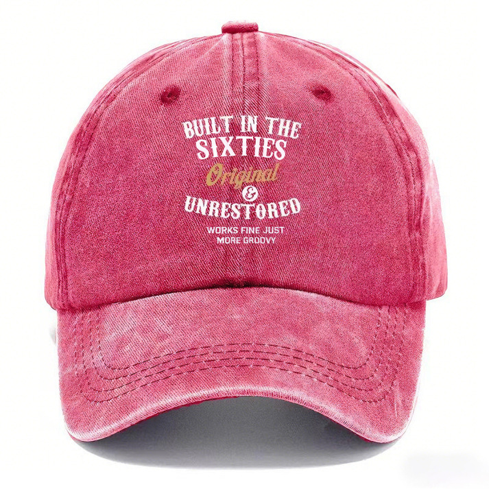 Washed Vintage Baseball Cap 60S Style with Small Lettering, Cross-Border Trade, European and American Dad Hat, Denim Hat