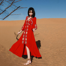 民族风女2025新款云南旅游穿的超仙裙子海边度假沙滩裙f633