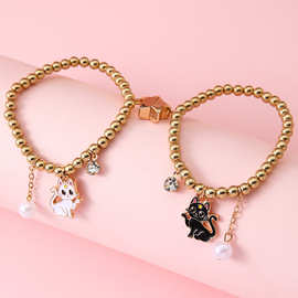 跨境新品儿童手链  猫咪好朋友公主手串 女生外贸饰品 树脂串珠女