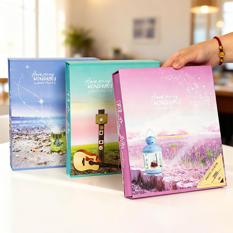 Zheyu Large 6inch 200-Sheet Boxed Insert Photo Album 4R 6inch Laminated Photo Storage Album Cross-Border Ready Stock Wholesale