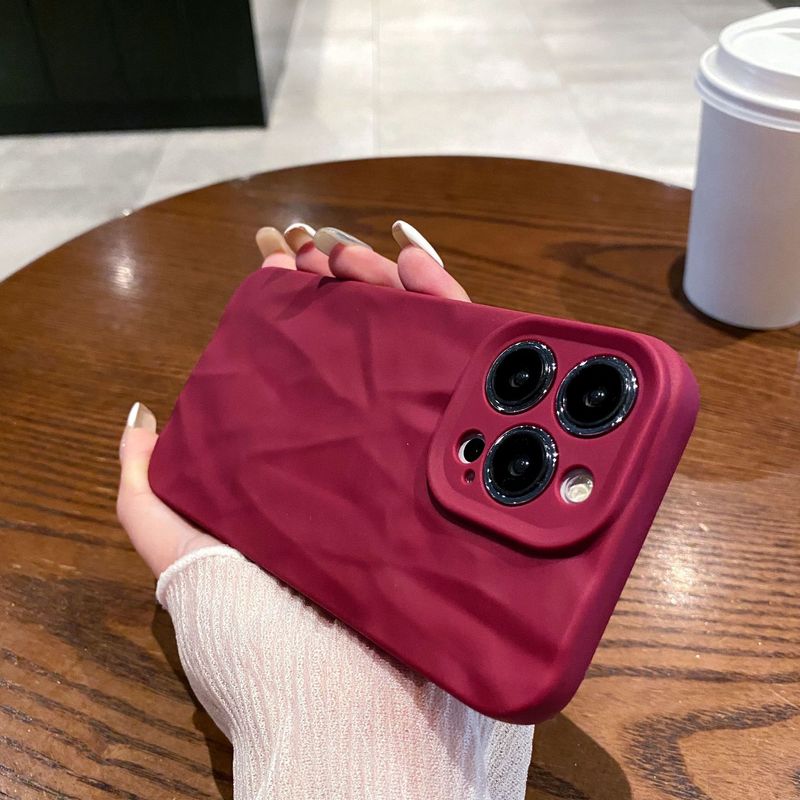 高級感のあるiPhone17/14promax用スマホケース、13/11用マット加工しわ加工、12用ソフトケース、落下防止16|undefined
