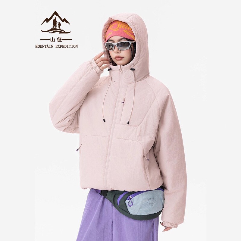 Big Brand Women's Lightweight Cotton Jacket 2026 New Winter Outdoor Sports Stand-Up Collar Hooded Casual Warm Cotton Coat