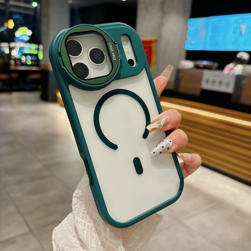 创意镜头支架适用iPhone17PROMAX透明磁吸手机壳苹果16防摔保护套|undefined