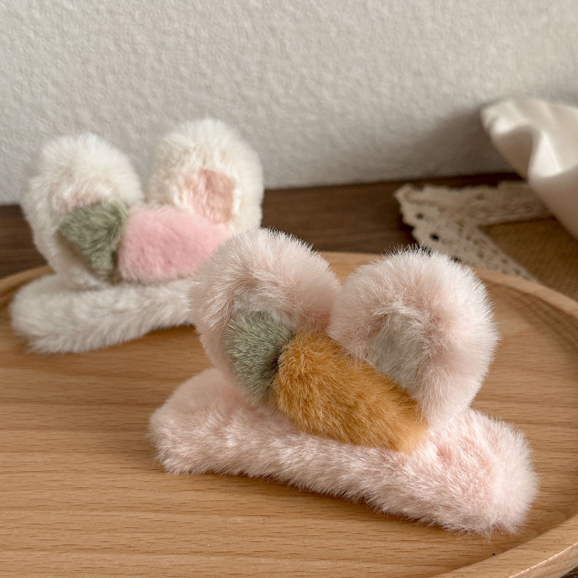 Cute Bunny Ears Plush Hair Clip display picture 1