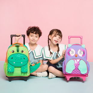 Source Factory Customized Trolley School Bag Can Be Pulled and Carried on the Back Cartoon Waterproof Student School Bag Oem Processing and Customization According to Drawings