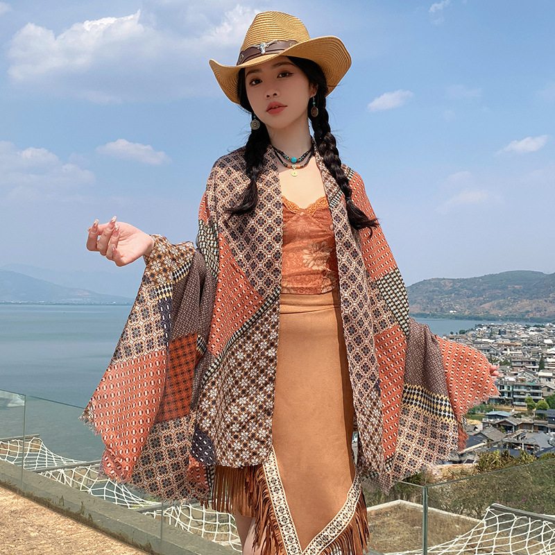 2025 nuevo algodón y lino de alta calidad, chal de protección solar, playa de playa, desierto, bufandas al por mayor