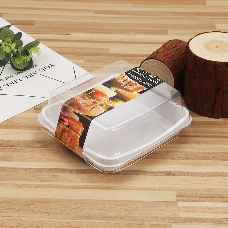 Caja cuadrada + pegatinas de sándwich negras 50 juegos - caja de sándwich