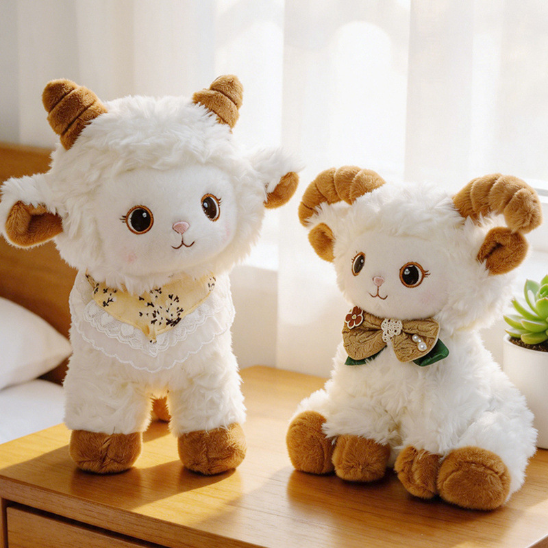 Soft and Cute Cloud Sheep Plush Toy, Adorable Sheep Doll, Sitting Posture Zodiac Woolen Plush Toy, Lolita Style Little Sheep Soft and Cute Cloud Sheep Plush Toy, Adorable Sheep Doll, Sitting Posture Zodiac Woolen Plush Toy, Lolita Style Little Sheep