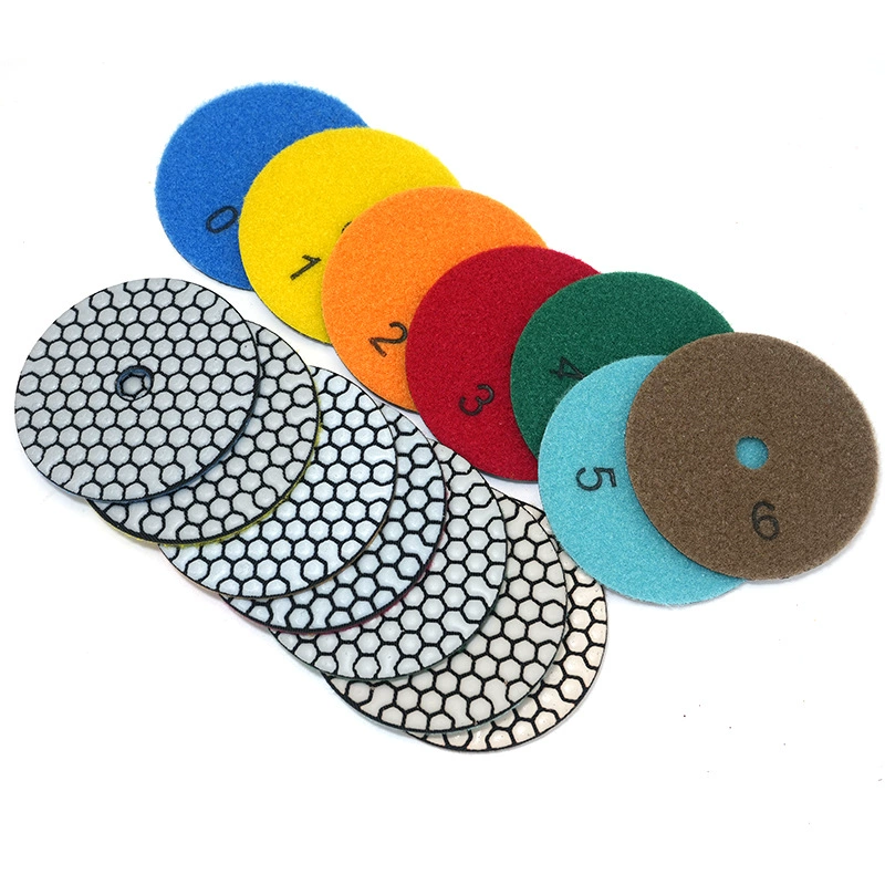 Трансграничная модель 4inch сухой шлифовальный диск алмазный сухой шлифовальный диск камень мрамор гранит кварцевый камень мягкий шлифовальный полировальный диск