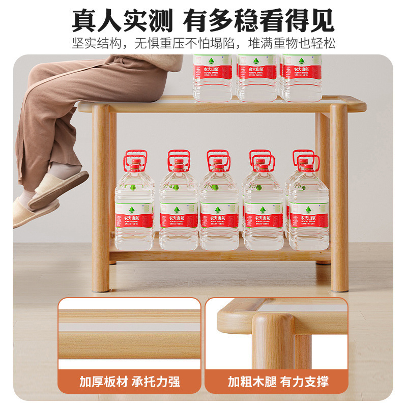 Mesa lateral del sofá, armario lateral, lujo ligero, sensación de alta calidad, sala de estar de madera maciza, nuevo estante de cabecera para el hogar, mesa de centro pequeña de doble capa