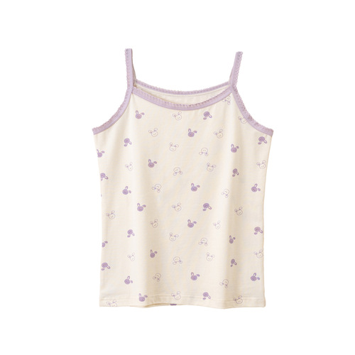 Ladies' lace strap pure cotton summer baby girl thin elastic Korean style large, medium, and small children's vest wholesale