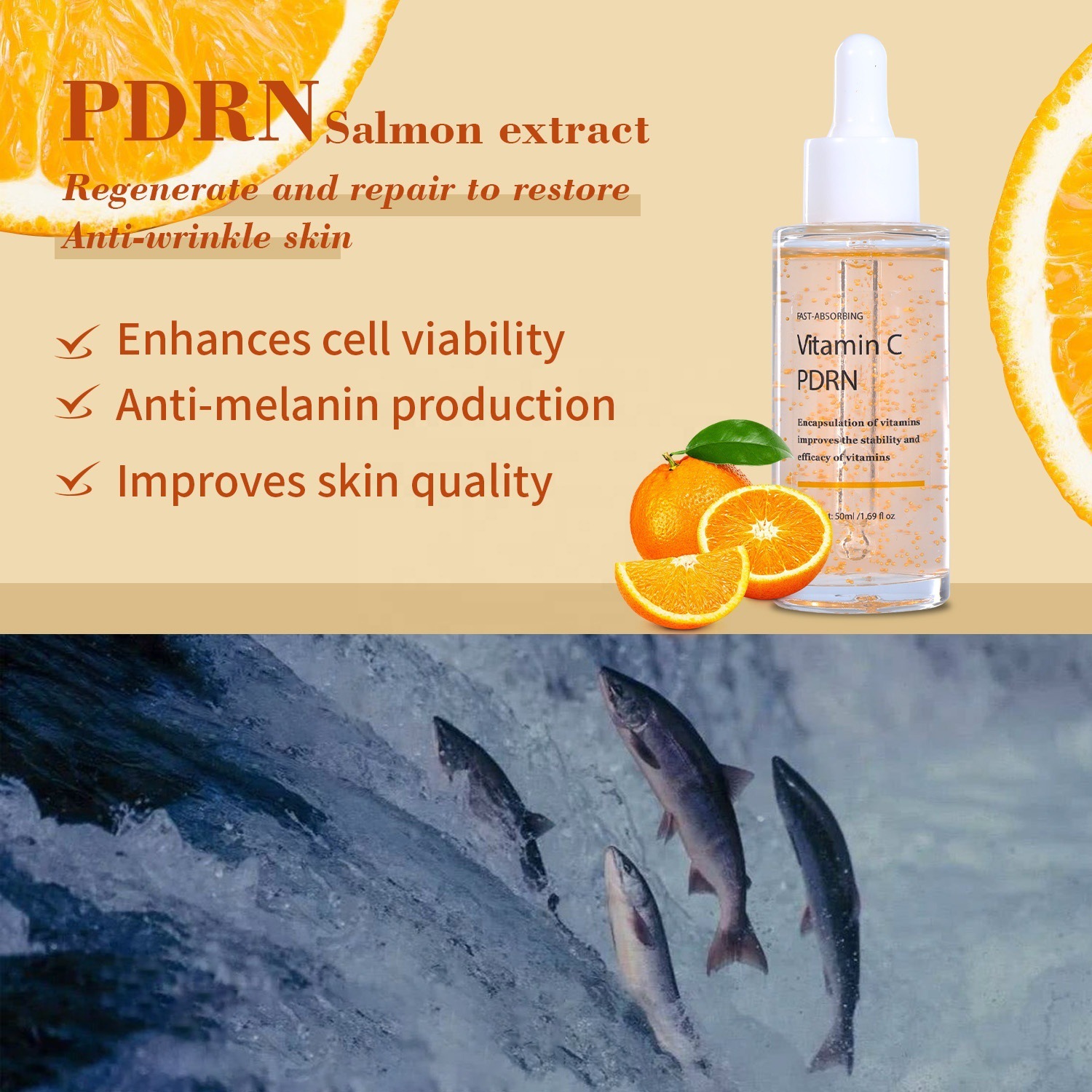 Cross-Border TK Bestand Amz neuer Trend PDRN klärend strahlend Vitamin-C-Serum Vitamin C Serum