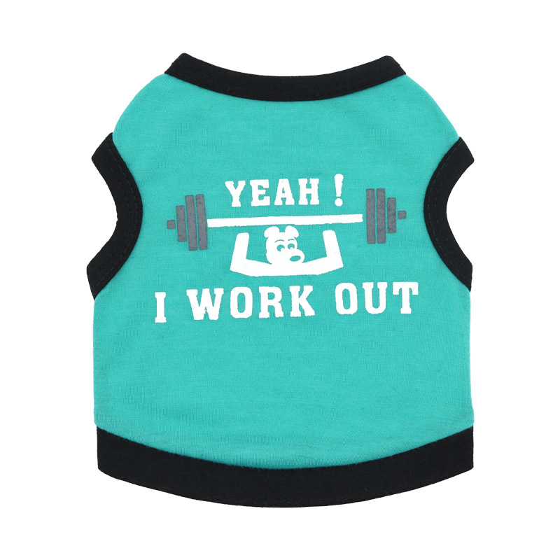 Ropa para mascotas ropa de perro de grado de algodón sudor halterofilia perro pequeño chaleco para mascotas al por mayor de primavera y verano