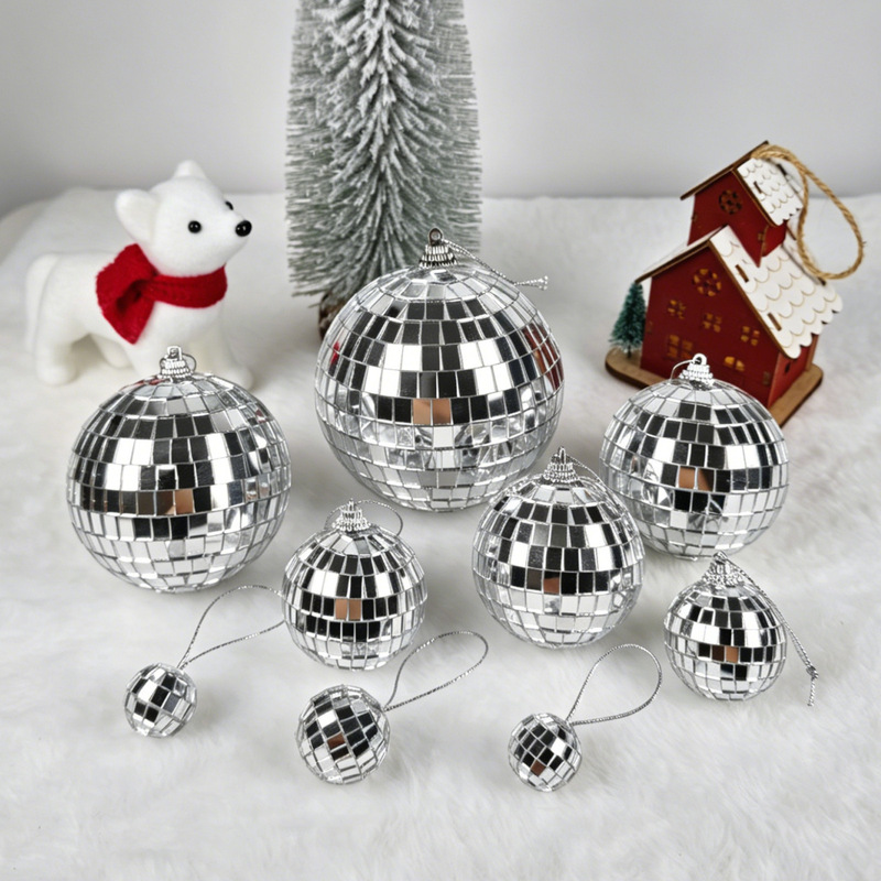 Cross-Border Disco Ball Christmas Party Decorations Mosaic Mirror Ball Christmas Tree Hanging Ornaments Laser Glass Ball